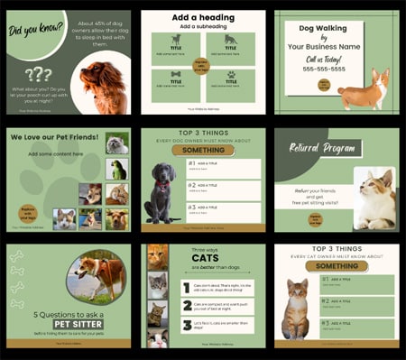 social media templates for pet businesses.