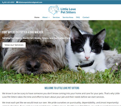 pet sitter website design