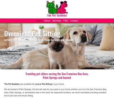 website design for pet sitters