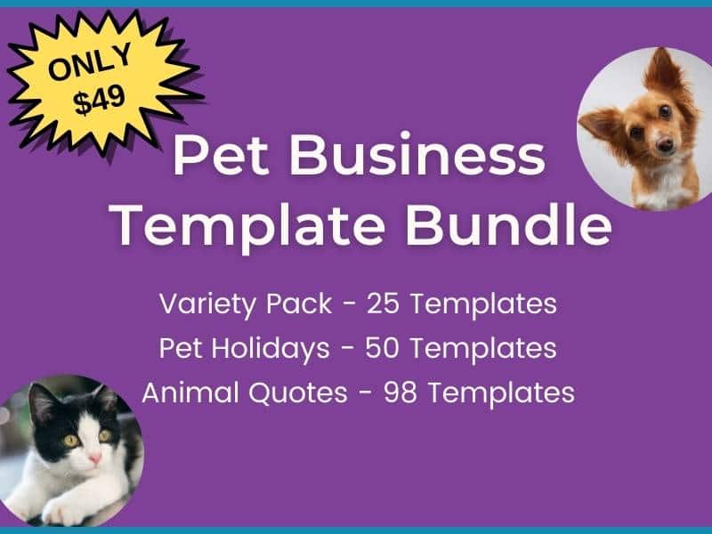 98 templates for canva, designed for pet businesses.