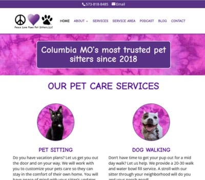 professional pet sitter website design
