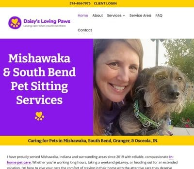 pet sitter website design.